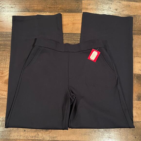 SPANX Perfect Pant High Rise Wide Leg Classic Solid Navy - Picture 6 of 11